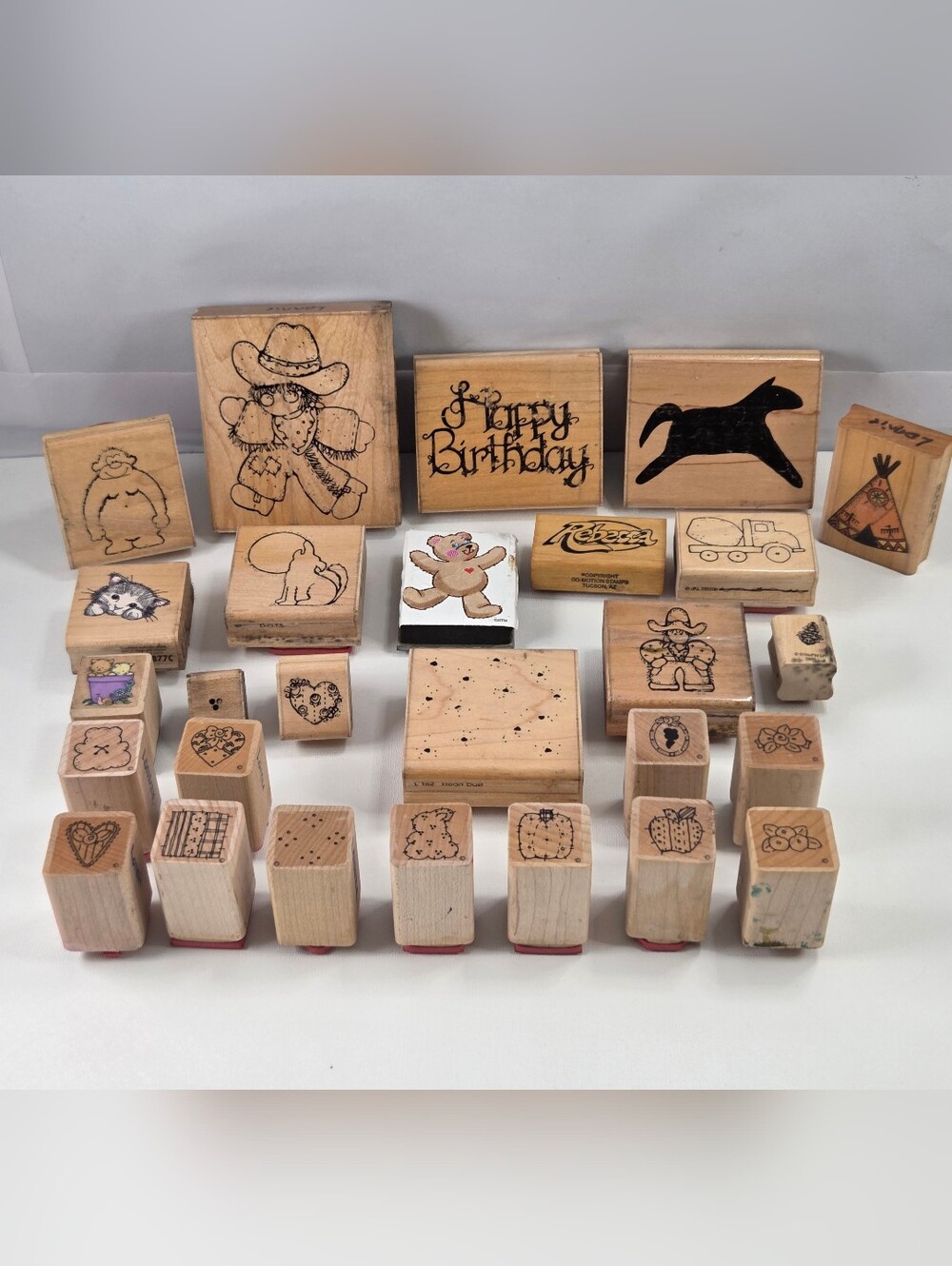 Vintage 90s Rubber Stamp Lot: Cottagecore & Boho Western • 27 Pc Destash
